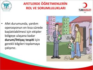 Afetlerde Öğretmenlerin Rol ve Sorumlulukları