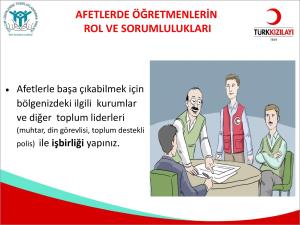 Afetlerde Öğretmenlerin Rol ve Sorumlulukları