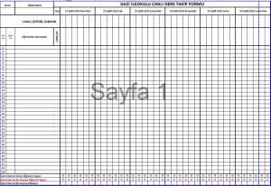 EBA Canlı Ders Takip Çizelgesi Formu