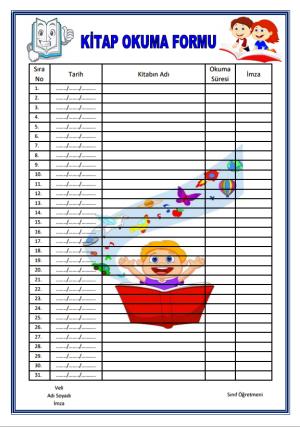 Formulario de seguimiento de lectura de libros