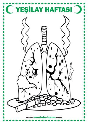 Yeşilay Haftası Sigara ve Akciğerlerimiz Boyama Etkinliği 