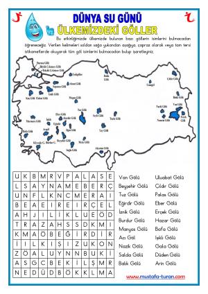  Dünya Su Günü Türkiye'deki Göller Bulmaca Etkinliği