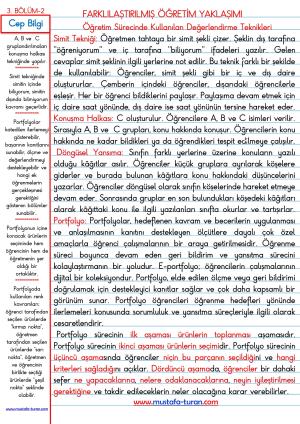 3. Bölüm Öğretim Sürecinde Kullanılan Değerlendirme Teknikler 