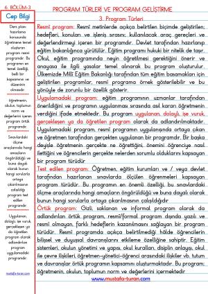 6. Bölüm Program Türleri Ve Program Geliştirme