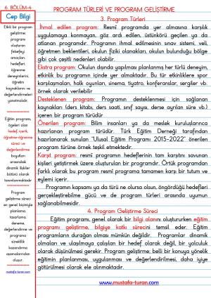 6. Bölüm Program Türleri Ve Program Geliştirme