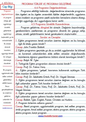 6. Bölüm Program Türleri Ve Program Geliştirme