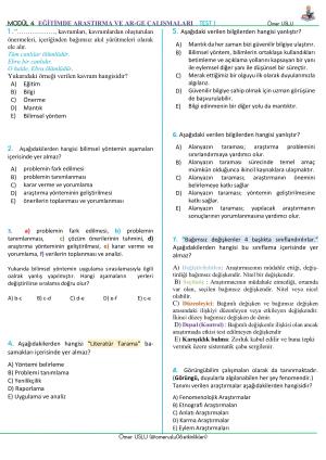 Modül 3- Özel Eğitim ve Rehberlik Testi-1