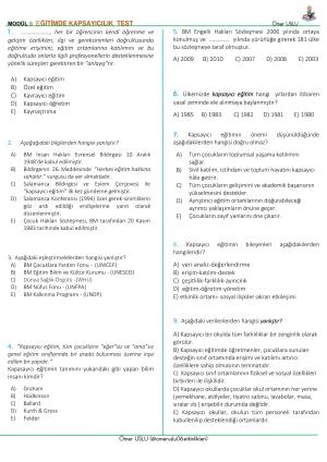 Modül 5- Eğı̇tı̇mde Kapsayıcılık Testi-1