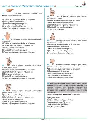 Modül 1- Öğrenme Ve Öğretme Süreçleri Değerlendirme -2