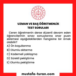 Uzman ve Baş Öğretmenlik Test Soruları 1. Modül 3. Test