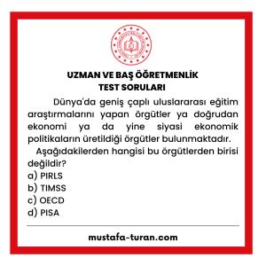 Uzman ve Baş Öğretmenlik Test Soruları 2. Modül 1. Test