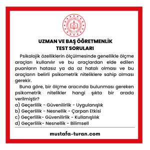 Uzman ve Baş Öğretmenlik Test Soruları 2. Modül 1. Test