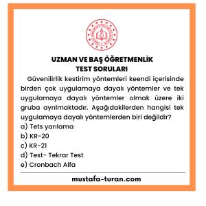 Uzman ve Baş Öğretmenlik Test Soruları 2. Modül 3. Test