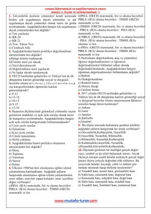 Uzman ve Baş Öğretmenlik Test Soruları 2. Modül 3. Test