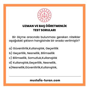 Uzman ve Baş Öğretmenlik Test Soruları 2. Modül 3. Test