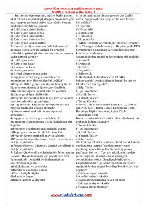 Uzman ve Baş Öğretmenlik Test Soruları 3. Modül 2. Test