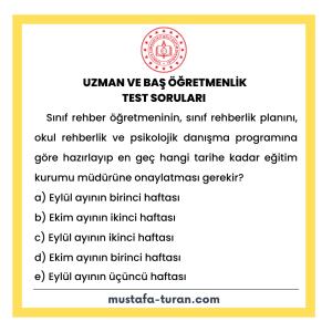 Uzman ve Baş Öğretmenlik Test Soruları 3. Modül 2. Test