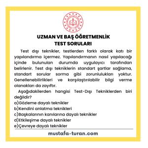 Uzman ve Baş Öğretmenlik Test Soruları 3. Modül 2. Test