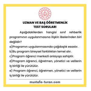 Uzman ve Baş Öğretmenlik Test Soruları 3. Modül 2. Test