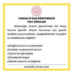 Uzman ve Baş Öğretmenlik Test Soruları 3. Modül 2. Test