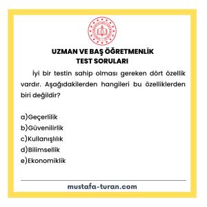 Uzman ve Baş Öğretmenlik Test Soruları 3. Modül 2. Test