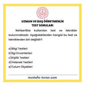 Uzman ve Baş Öğretmenlik Test Soruları 3. Modül 2. Test