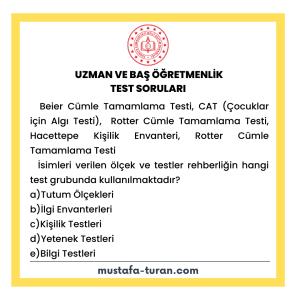 Uzman ve Baş Öğretmenlik Test Soruları 3. Modül 2. Test