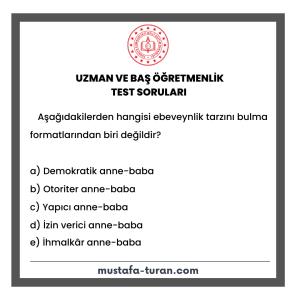 Uzman ve Baş Öğretmenlik Test Soruları 3. Modül 3. Test