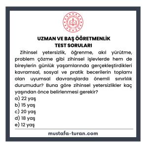 Uzman ve Baş Öğretmenlik Test Soruları 3. Modül 3. Test