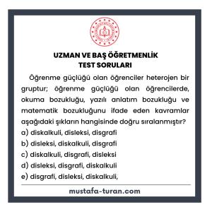 Uzman ve Baş Öğretmenlik Test Soruları 3. Modül 3. Test