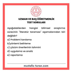 Uzman ve Baş Öğretmenlik Test Soruları 4. Modül 1. Test