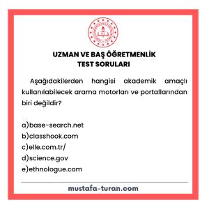 Uzman ve Baş Öğretmenlik Test Soruları 4. Modül 1. Test