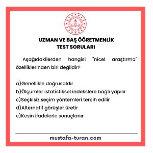 Uzman ve Baş Öğretmenlik Test Soruları 4. Modül 1. Test