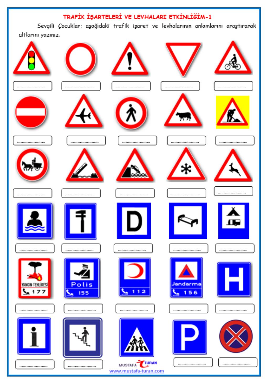 Trafik İşaretleri ve Levhaları Etkinliği